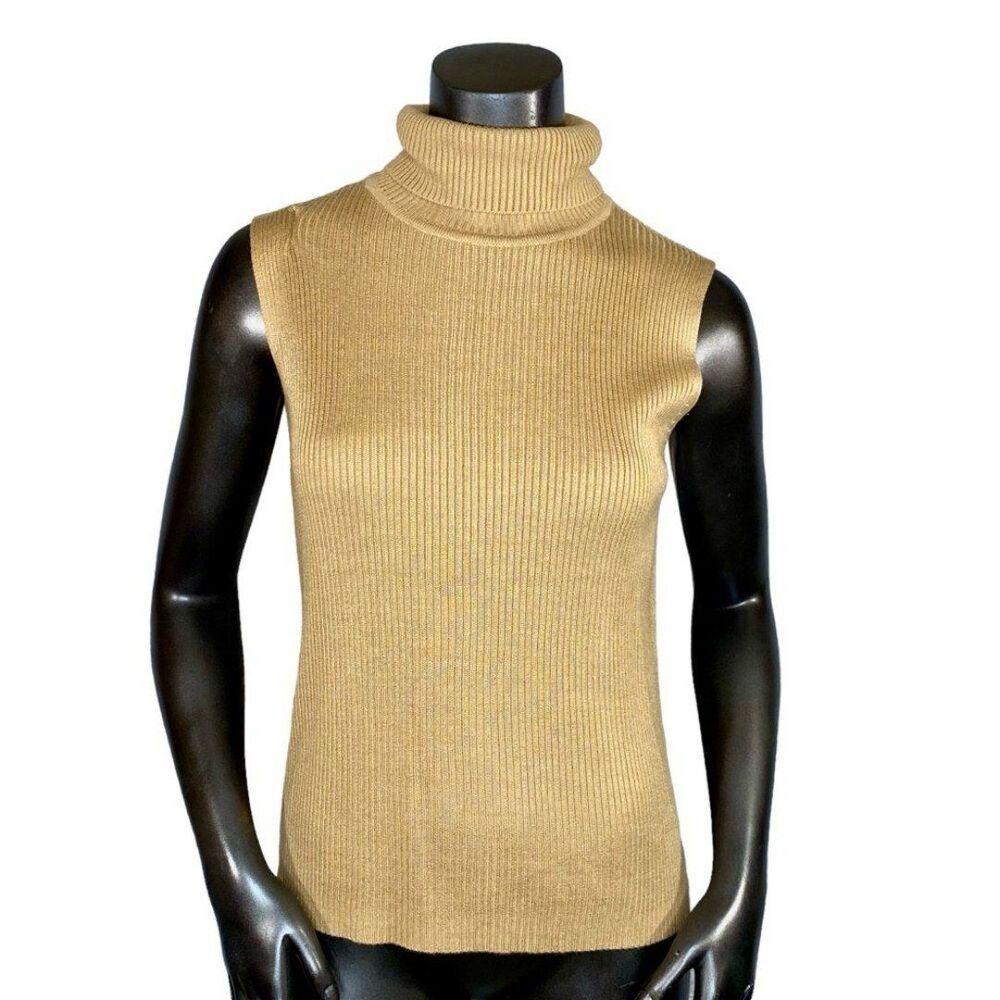 Sag Harbor Petites Sleeveless Ribbed Blouse Women's Size Medium